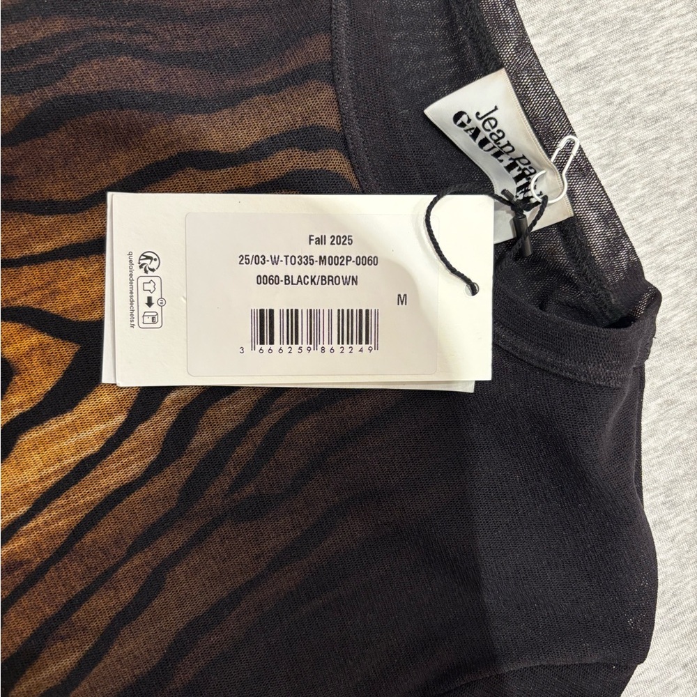 Jean Paul Gaultier Black and Brown Artistic Long Sleeve Top - Picture 2 of 3